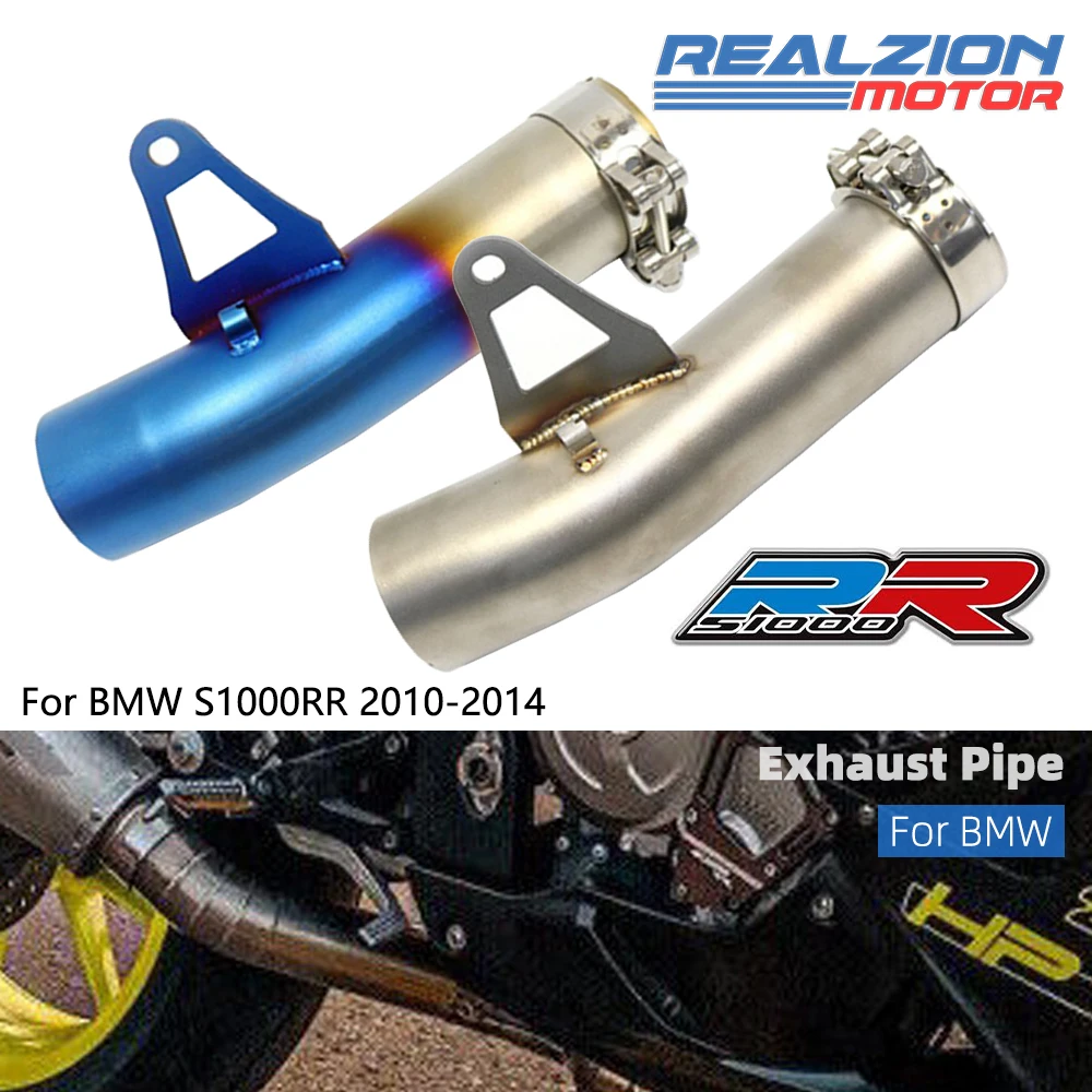

REALZION S1000 RR Exhaust Pipe Motorcycle Middle Pipe Slip-On Link Pipe Connect Tube For BMW S1000RR 2010 2011 2012 2013 2014