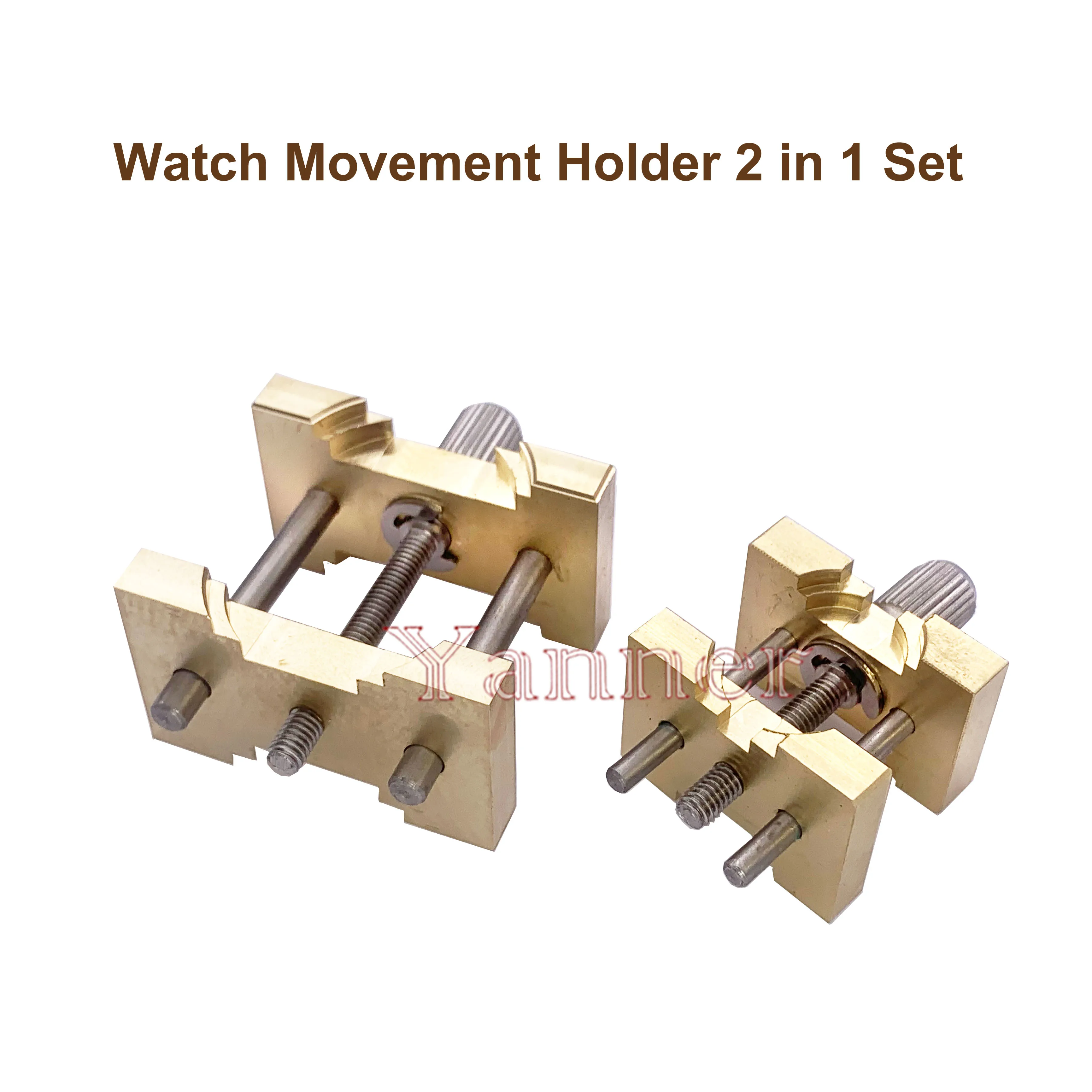 2Pcs Brass Watch Movement Holder Fixed Base Multi Function for Watchmaker Watch Clamp Watches Repair Tools