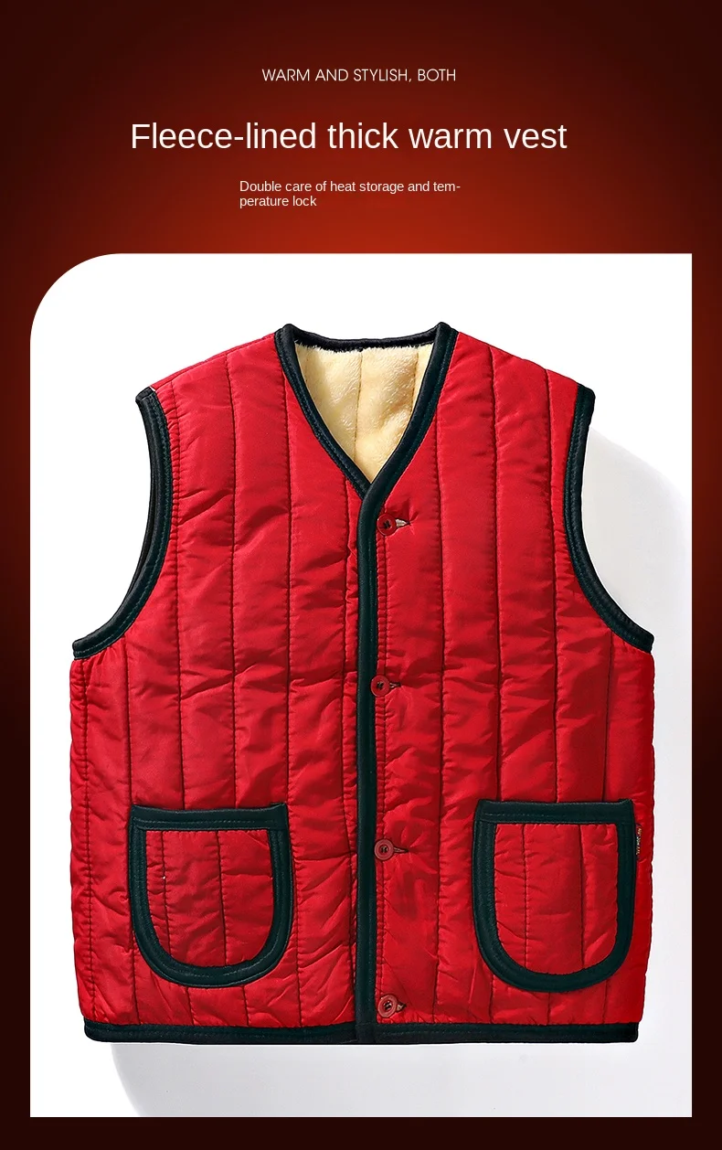 Autunno Inverno Uomo Gilet antivento Caldo più Velluto Moda casual