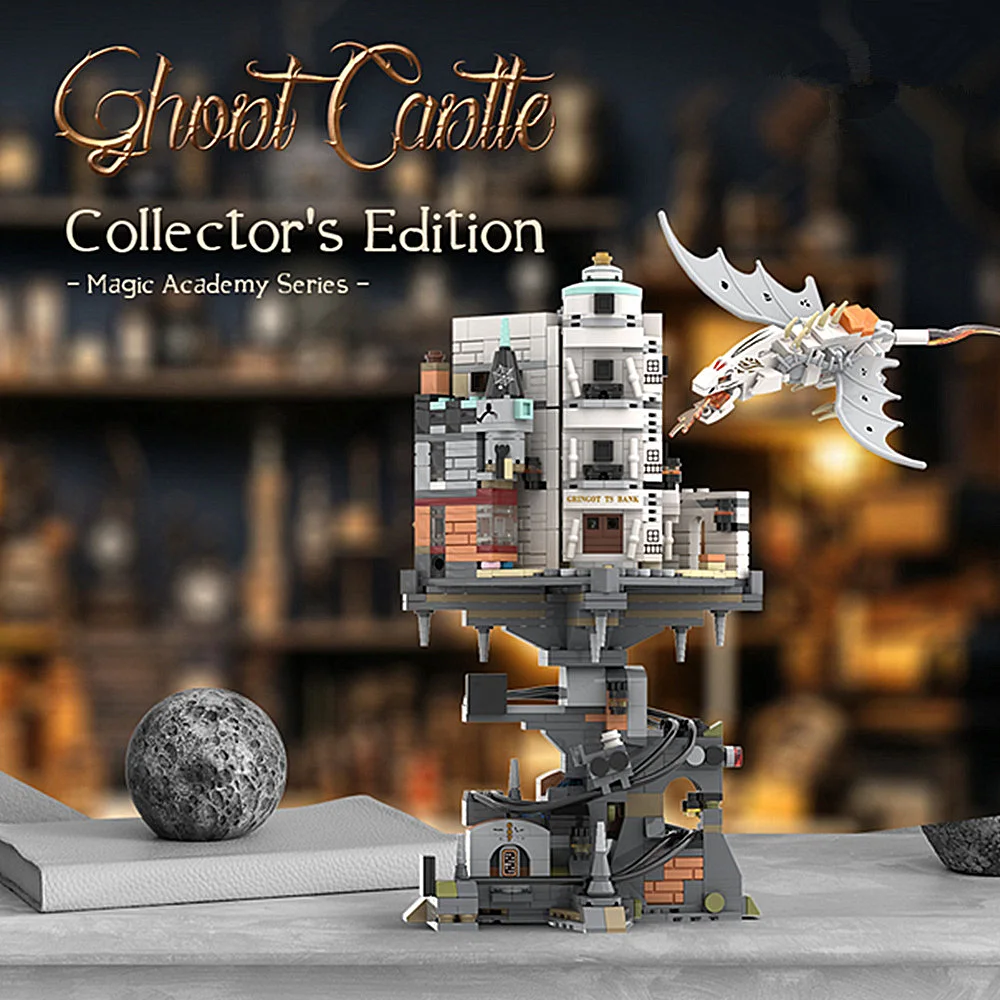 Academy Magical Castle Ghost Bank Castle College Streetview Model Building Block Brick Gift Toys