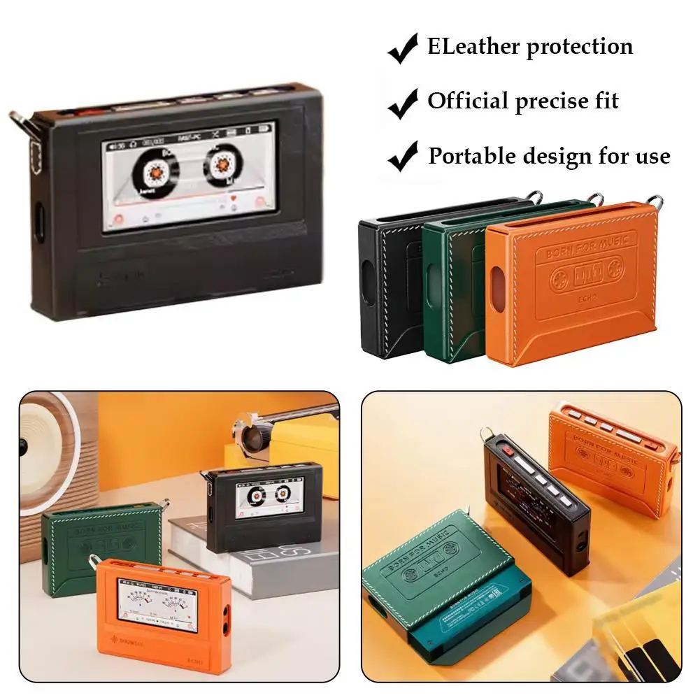 FiiO SnowSky ECHO 무손실 MP3 플레이어 휴대용 가죽 보호 케이스 미니 음악 플레이어 PU 안티 드롭 보호 케이스 신규