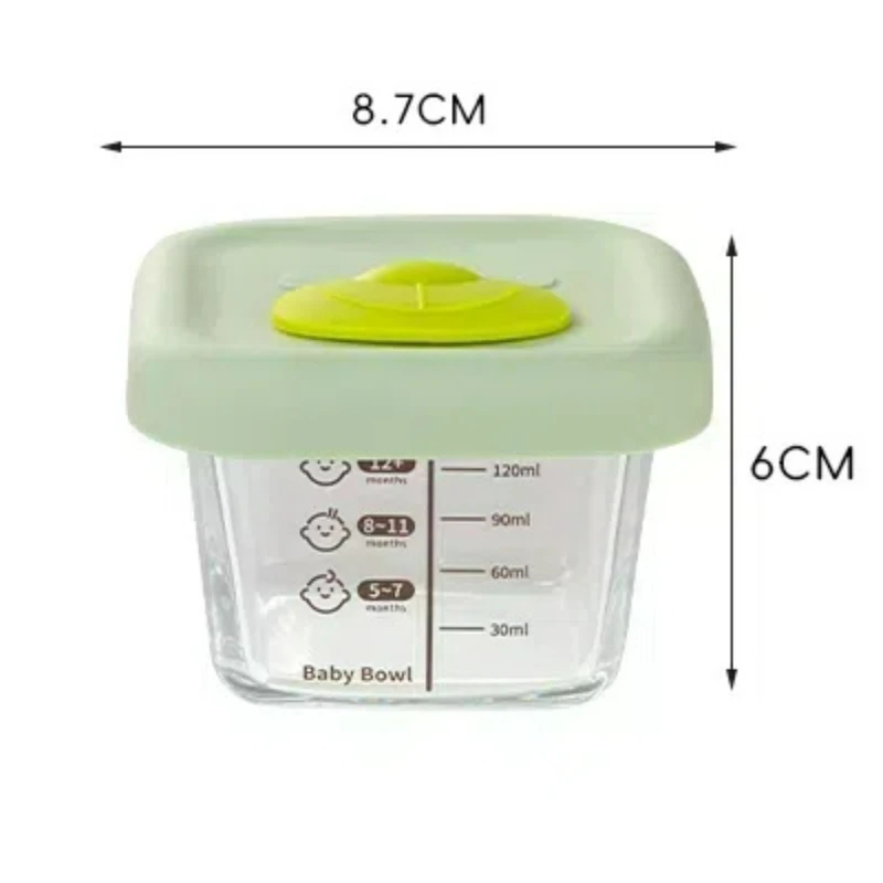 1Pcs Baby Food Mold Portable Sealed Storage Box Baby Glass Food Bowl Silicone Lid Steaming Storage Box Essentials