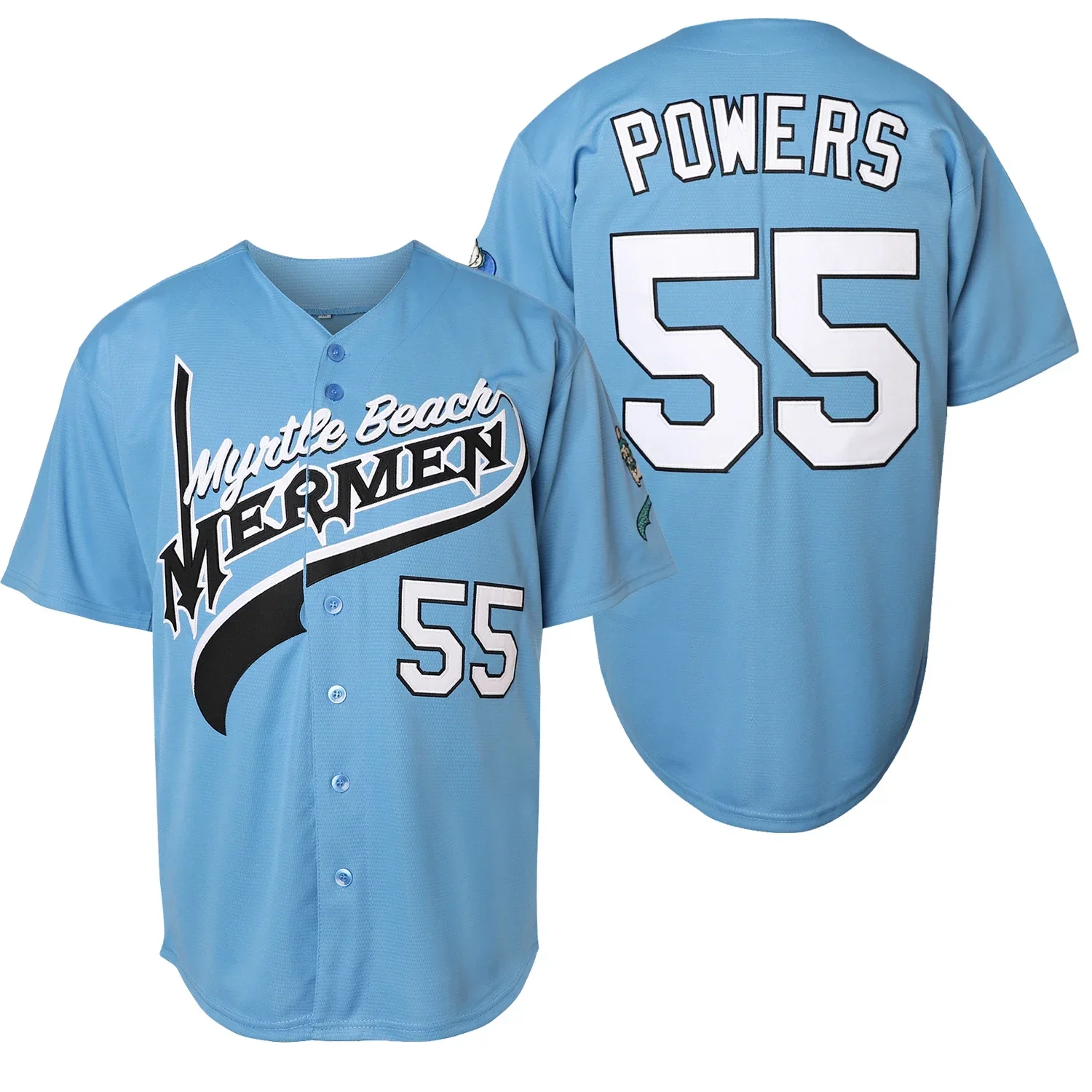 Mens Movie Blue Jersey Kenny Powers #55 Eastbound and Down Mexican Charros Kenny Powers Stitched
