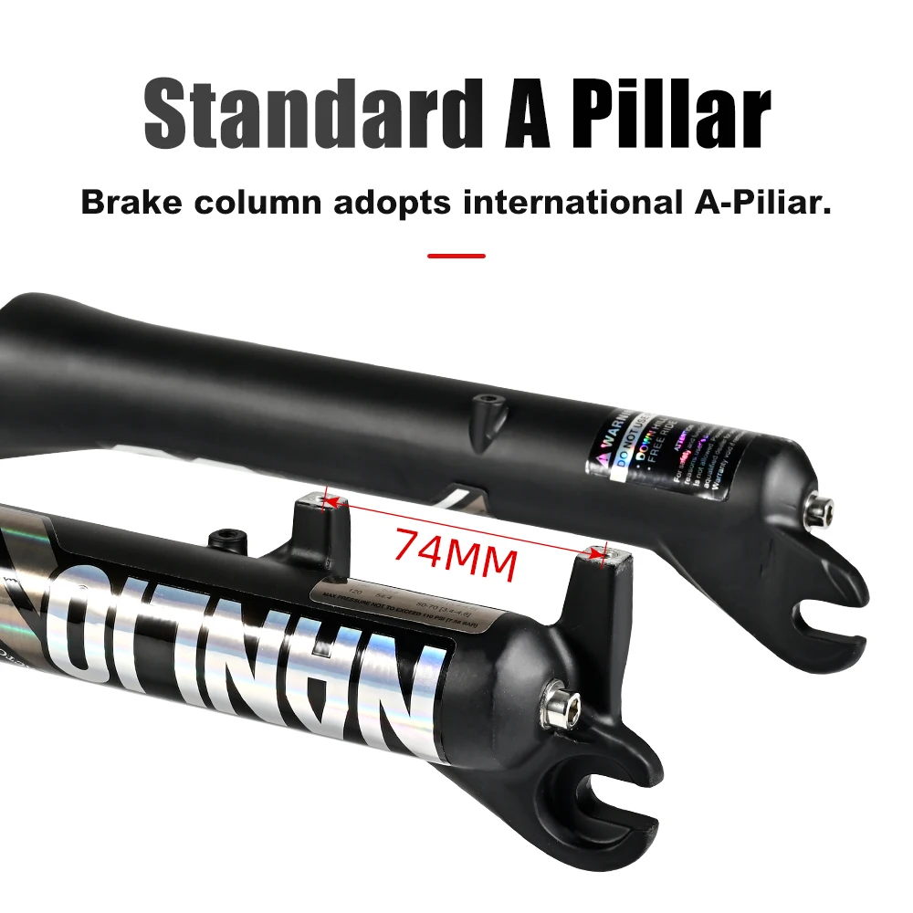 NANLIO Double Shoulder Air Suspension Fork, 20 26 Inch Fat Bike Snow E Bike MTB Fork 135x9mm Double Crown 34mm Tube - Image 3