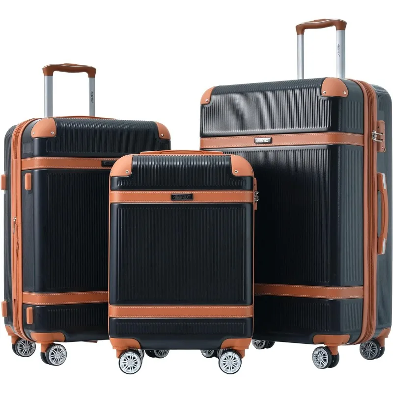 

Hardside Luggage Set with Spinner Wheels, Collision-Protection Angle, 3-Piece Set, TSA Lock, Expandable, Carry-On Luggage