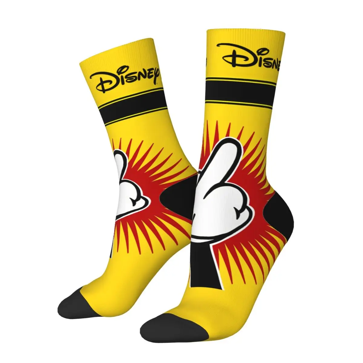 thumbnail image 1 of Calcetines de compresión unisex con diseño de Mickey Mouse, estilo Harajuku, sin costuras, estampados, divertidos y novedosos., 1 of 7