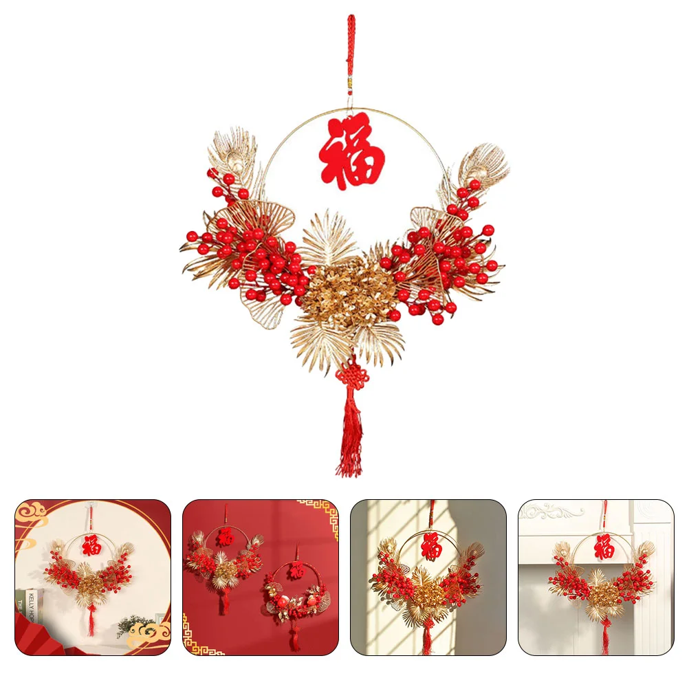 

Wreath Chinese New Year Decoration Hanging Ornament Garland Knot Tassel Pendant Plastic Potted Plant