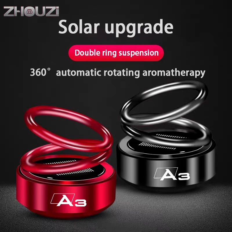Car Air Freshener Car Aromatherapy Solar Auto Rotation Double Ring