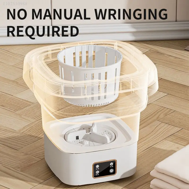 9L Foldable Washing Machine With LCD Display Spin Dryer Automatic Mini Underwear Sock Centrifuge Portable Mini Washing Machine 3