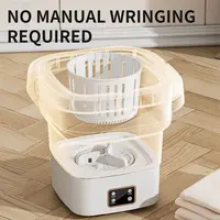 9L Foldable Washing Machine With LCD Display Spin Dryer Automatic Mini Underwear Sock Centrifuge Portable Mini Washing Machine 3