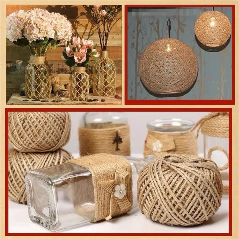 Jute Rope-1/1.5/2/2.5/3/4/6/8/10MM Natural, for Weddings, Belt Strap, Floristry, Party, Gardening, Decoration, DIY Gift Packing