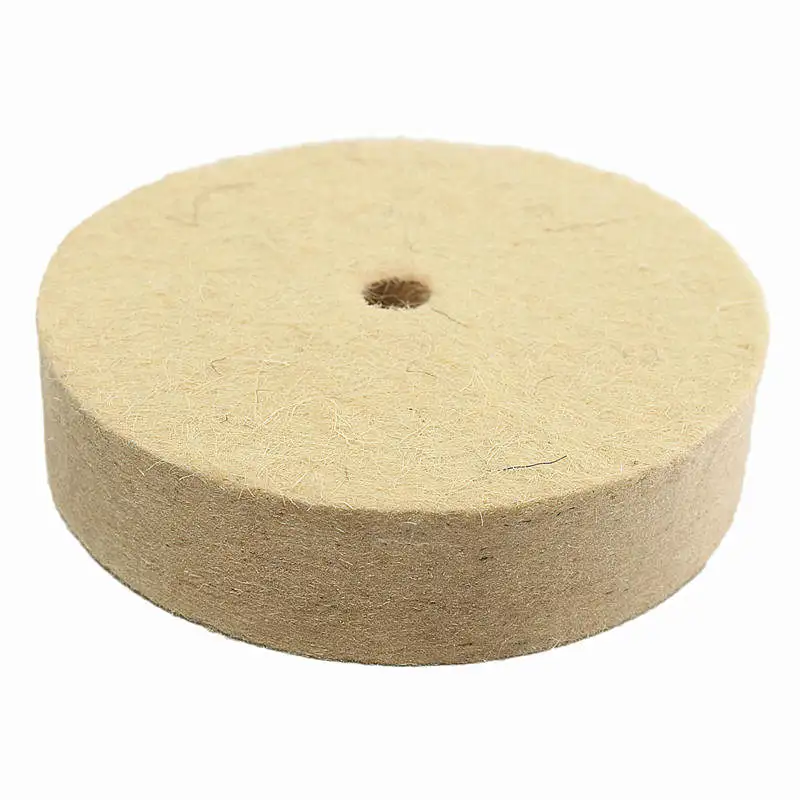 

4 Inch 1Pc Beige Polishing Buffing Grinding Wheel Wool Felt Polisher Disc Pad 100mmx25mm Polisher Pads 4 Inch