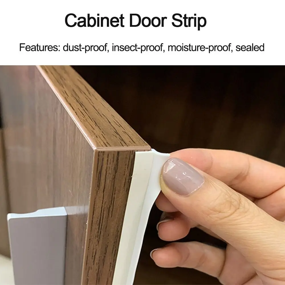 Self-Adhesive Cabinet Door Seal Strip Dust-proof Strip Gap Filling for Wardrobe and Cupboard Insect-proof Moisture-proof