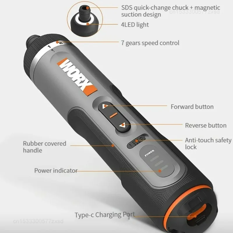 Worx WX242 4V 전기 스크루 드라이버 세트 자동 무선 정밀 전기 스크루 드라이버 충전식 가정용 전동 공구