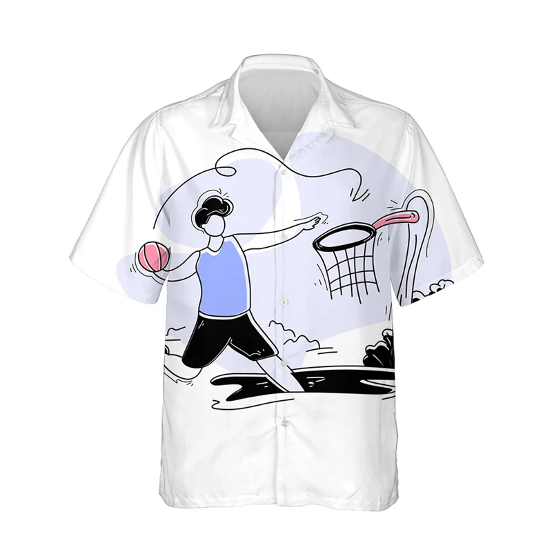thumbnail image 1 of Camisa de diseño para hombre con estampado 3D de baloncesto, camisa de gran tamaño para verano 2024, para viajes, playa, Hawái, hawaiana, estilo Harajuku, con flores, 1 of 5