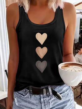 printed Summer women's loose and personalized dream catcher mesh printed vest top T-shirt comfortable sleeveless 1