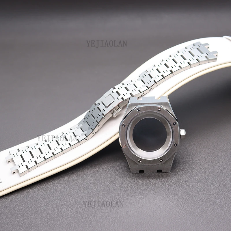 41mm Watch Case Strap Men\'s Watchband Parts For Seiko nh34 nh35 nh36 nh38 Movement 31.8mm Dial Sapphire Crystal Glass Waterproof