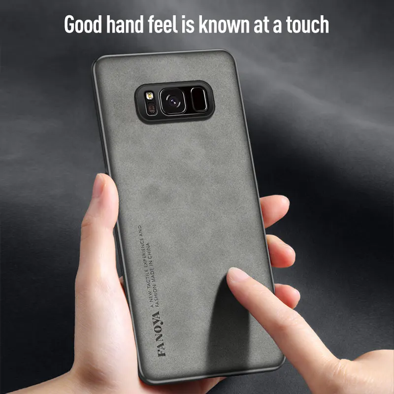 Vintage Leather-Texture Shockproof Matte Silicone Case Cover