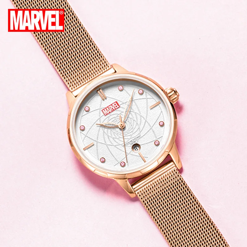 Disney Gift With Box Marvel Gypsophila Lady Quartz New Belt Mesh Casual Personality Watch Men Women Relogio Masculino