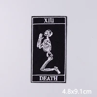 Buy Black/Death Tarot Embroidered Patches For Clothing Stickers Punk Skull/Skeleton Patch Iron On Patches On Clothes Fusible Patch Online - Image 6