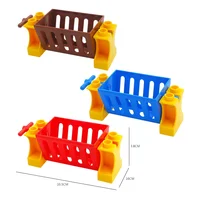 Big Building Block Montessori Gear City Fire Fighting Gas Traffic Station Fence Compatible Duplo Children Kids Gift Assemble Toy 2
