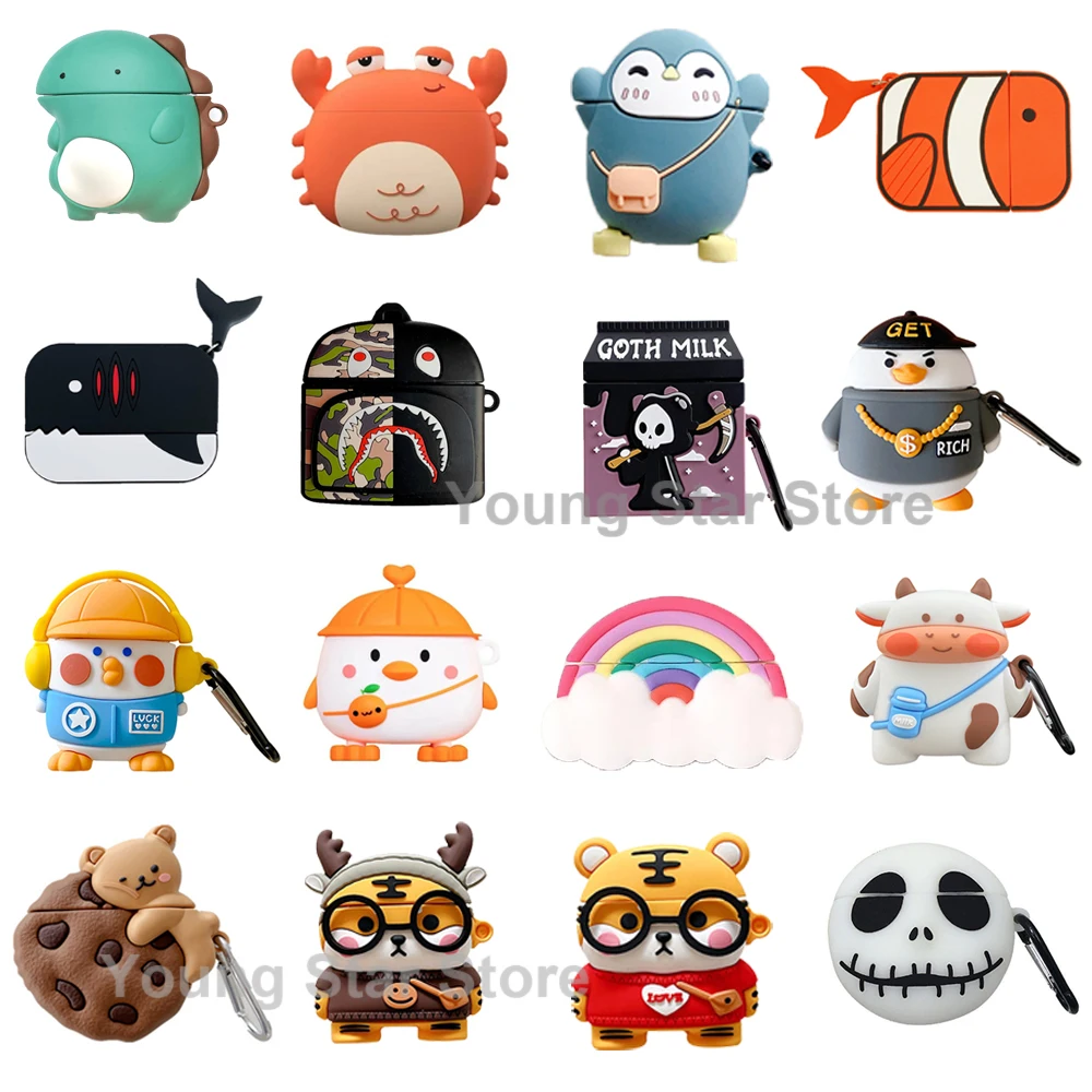 

Cute 3D Cartoon Case for Apple AirPods 1 2 3rd Case for AirPods Pro Case Soft Earphone Protective Cover Earphone Accessories