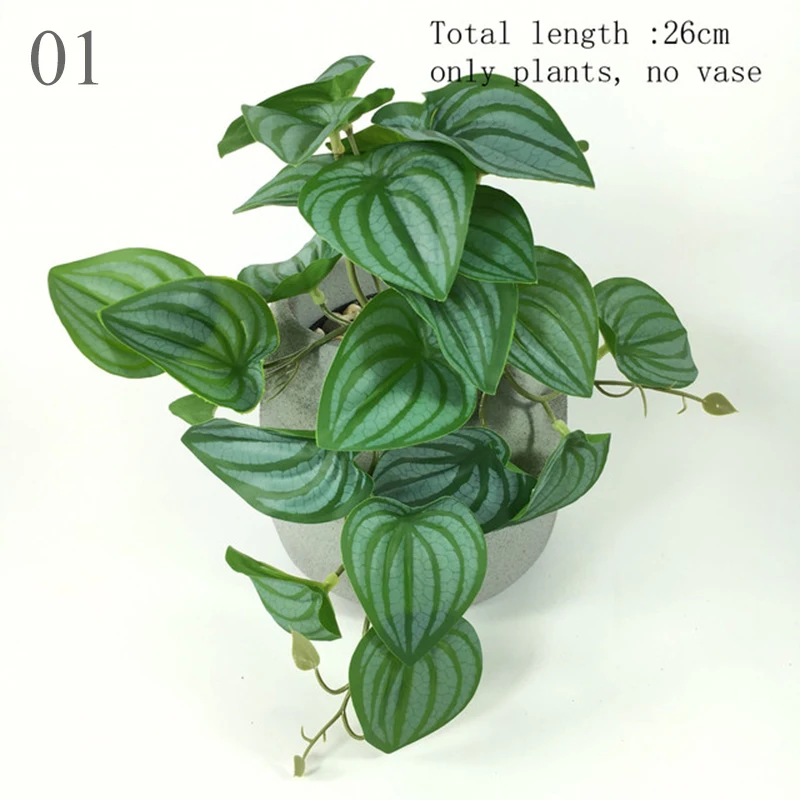 Artificial Plants Terrarium Vine Wall Hanging Flower Rattan Simulation Plastic Leaf Green Grass Home Decor