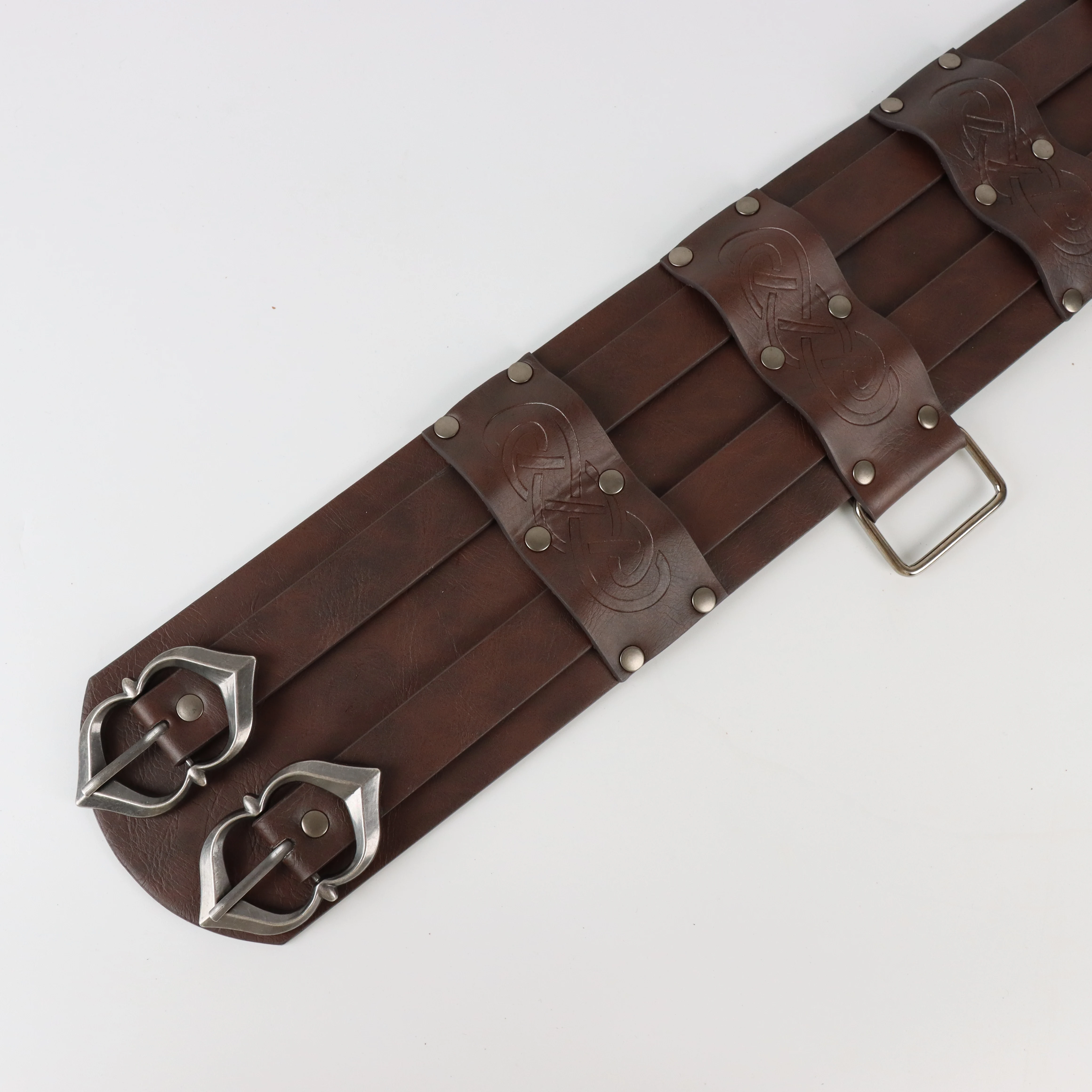 Vintage Viking Wide Belt Medieval Faux Leather Armor Belt Knight Corset LARP Halloween Costume Accessories Leather Belt Halloween Costume Prop