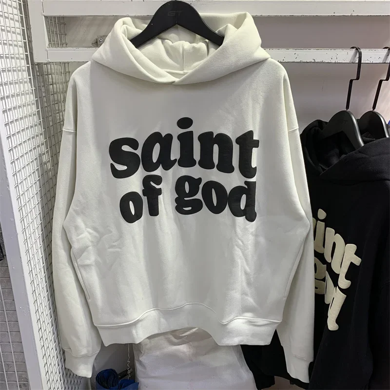 

Y2K CPFM Kanye Hoodie Simple Foam Letter Printing High Street Large plush Couple Loose Hoodie