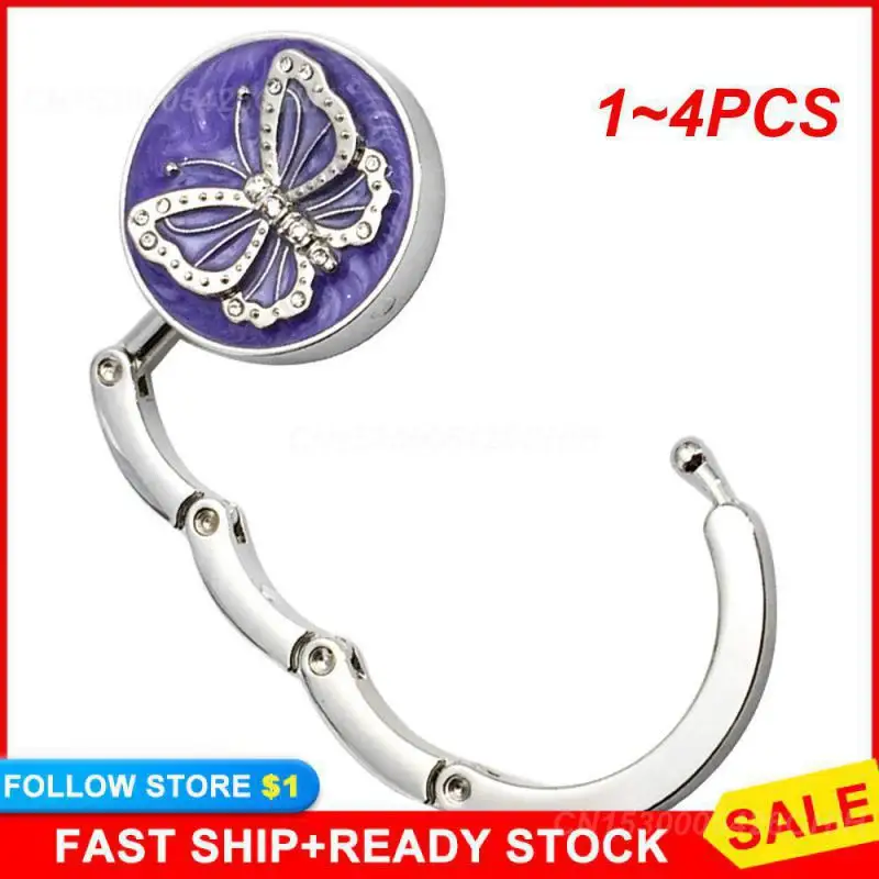 

1 ~ 4 шт. крючок с рисунком бабочки, простой в использовании креативный крючок для сумки, декоративный крючок для сумки различных стилей