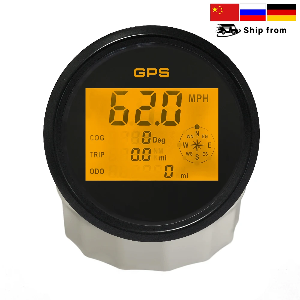 52mm 85mm Digital Gps Speedometer Odometer 0999 Knots Km/h Mph 12v/24v