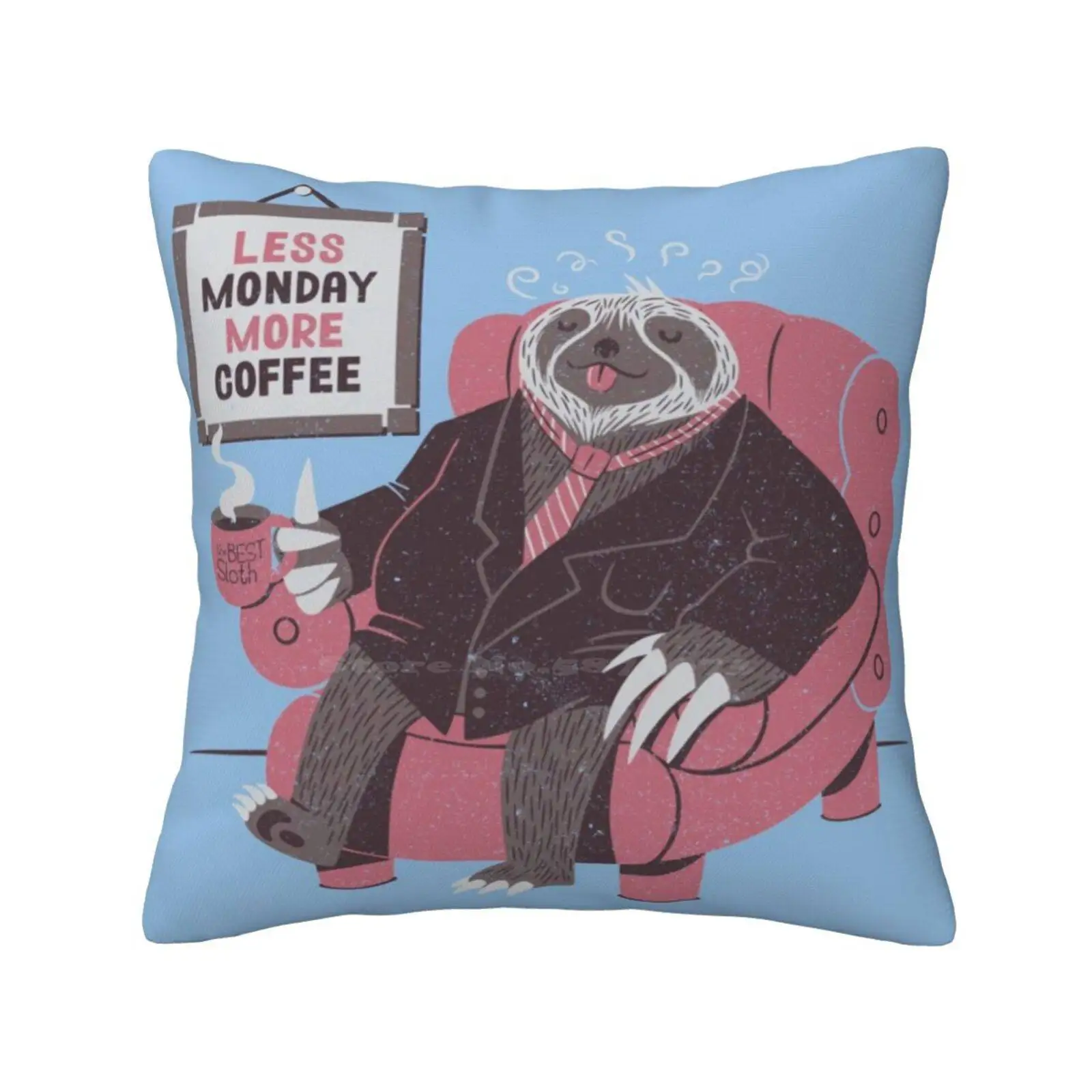 Monday Home Sofa Car Cushion Cover Federa Monday Bradipo Animals Coffee Coffe Lover Cute Funny Lazy Custom Cheap Tobias