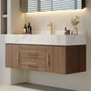 Modern 39" Floating Bathroom Vanity Set Stone Top Wall Mounted Bathroom Cabinet 5