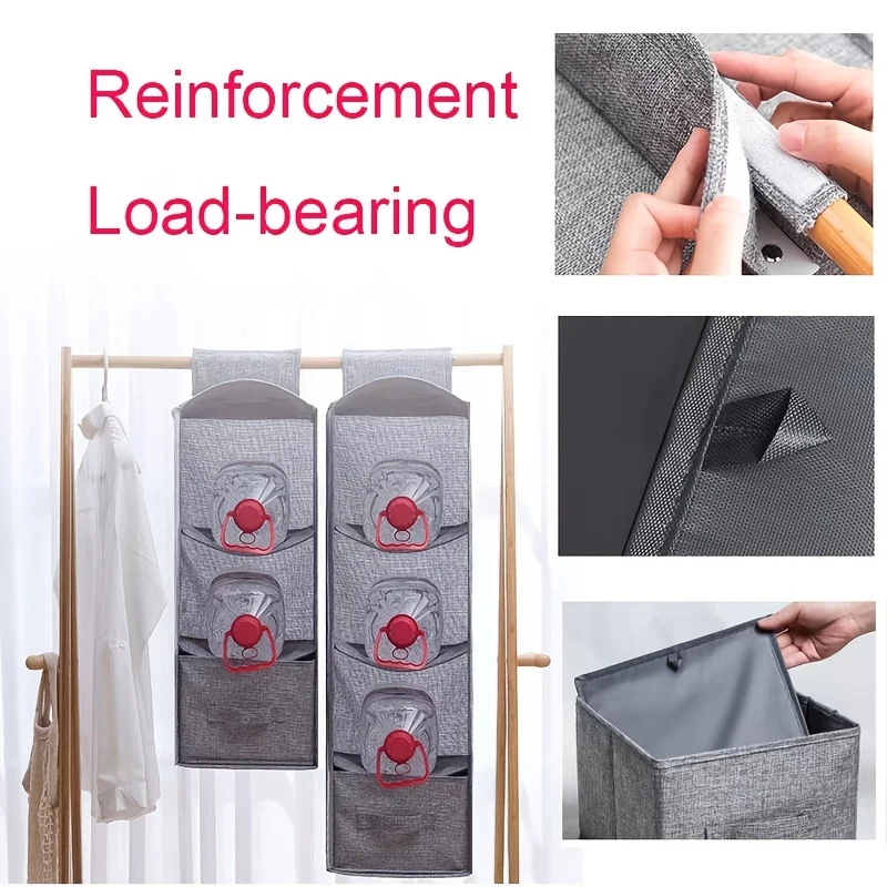 1/3/4/5Layer Storage and hanging bag, multifunctional clothing organizing bag, washable fabric, cotton and linen drawer 3