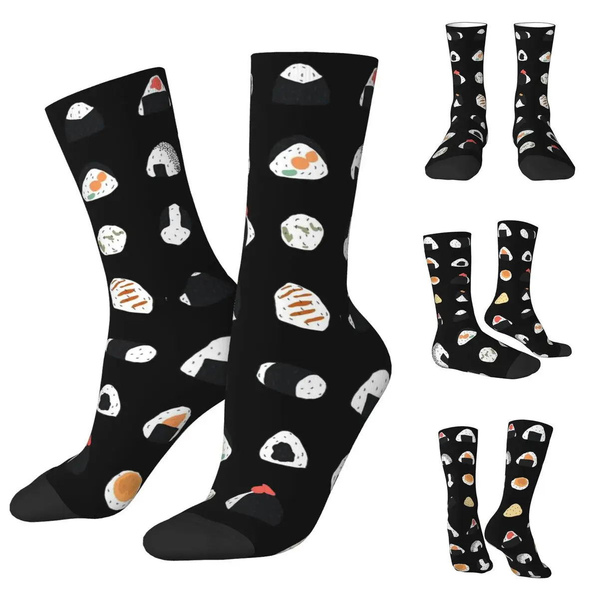 Onigiri Sushi Food Pattern Men Women Socks,Leisure Beautiful printing Suitable for all seasons Dressing Gifts