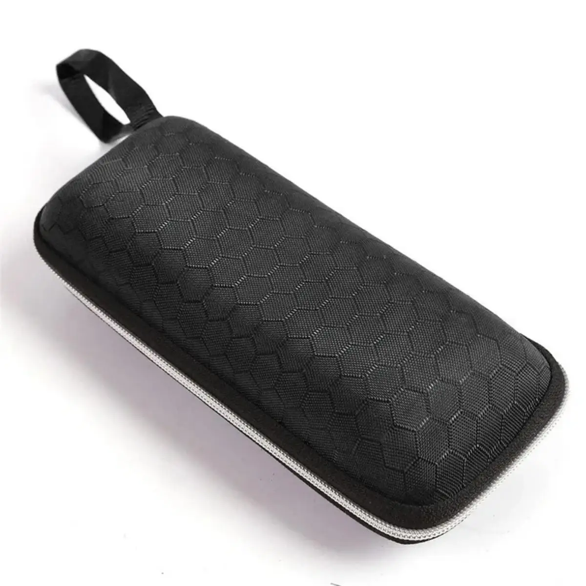 1pc Waben Muster Gläser Fall Protable Minimalistischen Harte Brillen Schutz Mit Lanyard Zipper Brillen Lagerung Box Accesso – Detail 4