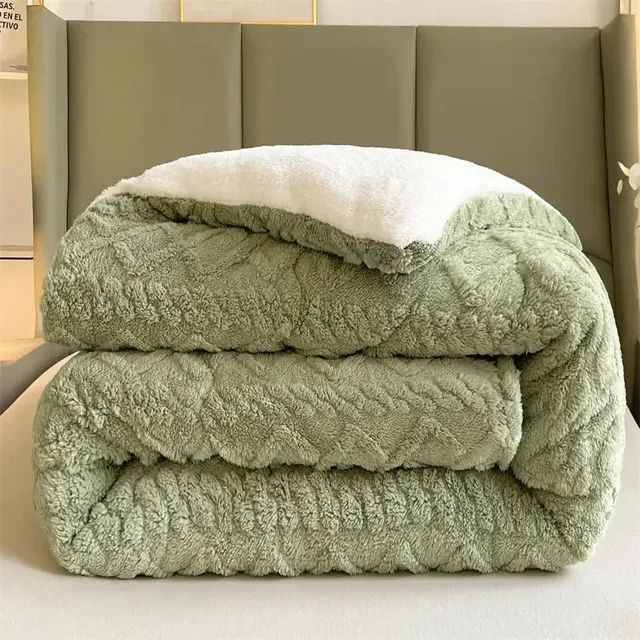 New Super Thick Winter Warm Blanket for Bed Artificial Lamb Cashmere Weighted Blankets Soft Comfortable Warmth Quilt Comforter 5