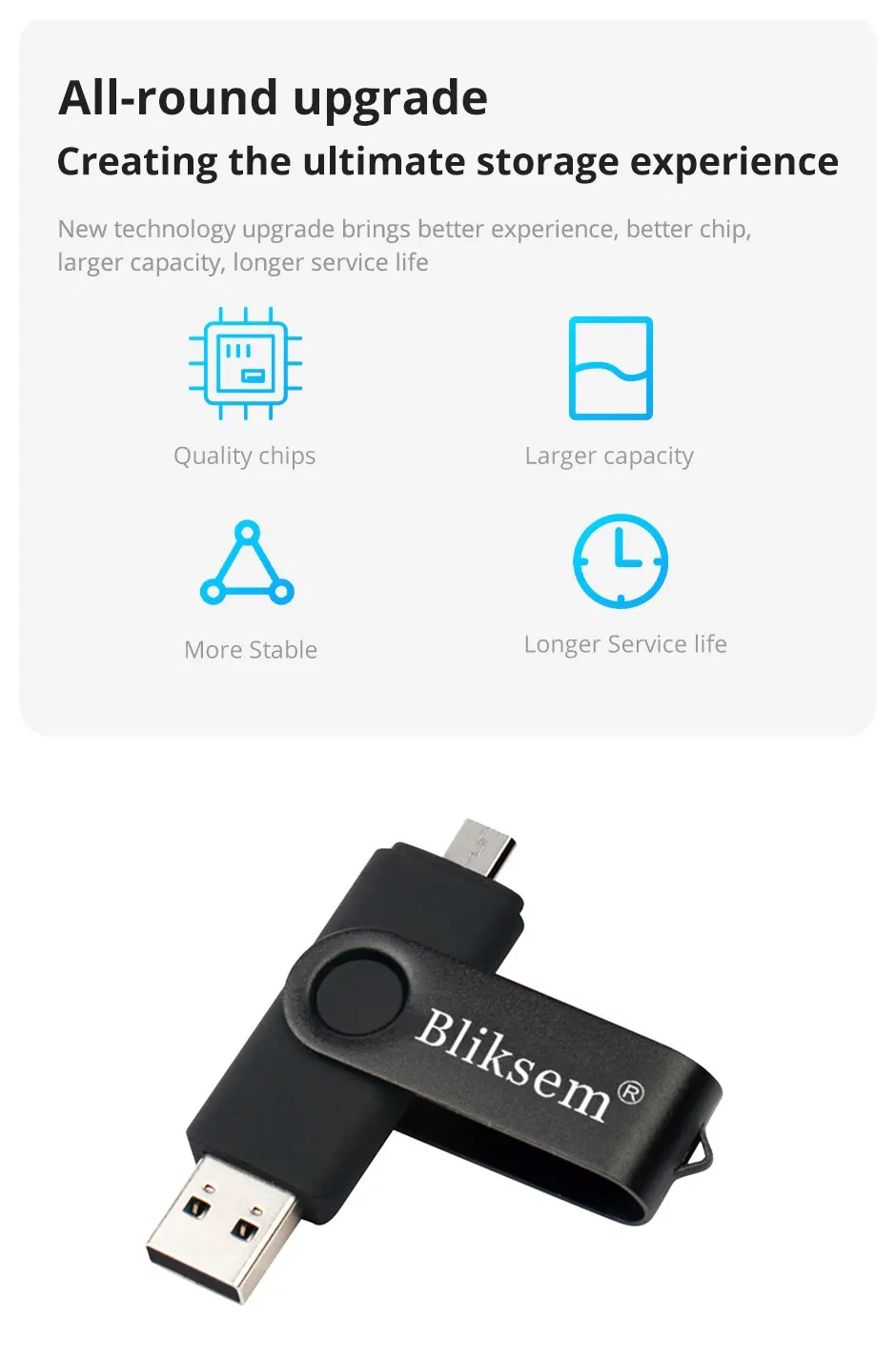Bliksem OTG Flash Drive 32GB 64GB High Speed USB2.0 for PC Mobile Phone USB Metal Mini Pen Drive 32GB USB Flash Drive 64GB