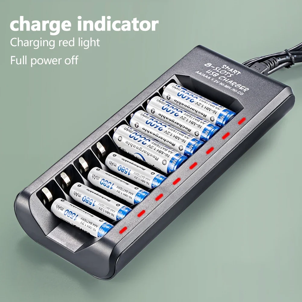 USB Electric Smart Battery Charger for AA AAA NiMH NiCd