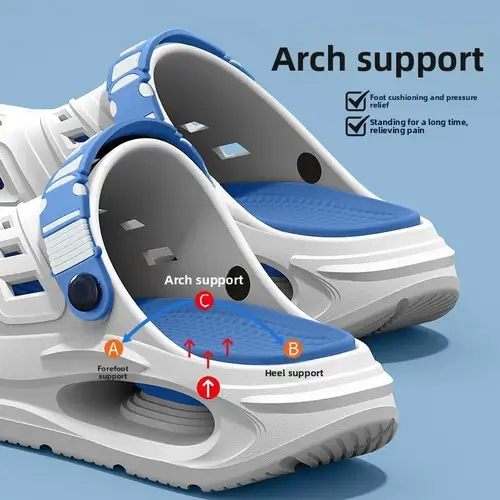 Arch Support, Anti Slip, Soft Sole, Wear-Resistant Cool Slippers for Wearing, Thick Sole Breathable Odor Proof Summer Hole Shoes - Image 3
