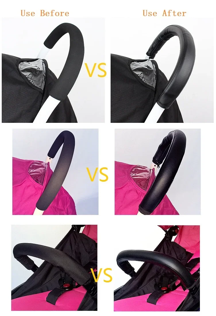 Baby Stroller Gloves Stroller Accessories Leather Protective Covers for Armrests and Handles Suitable for Baby Strollers