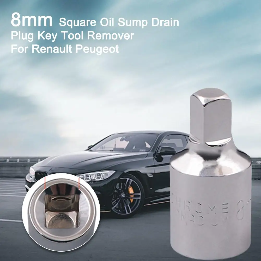 oil drain plug 8mm square oil sump drain plug key tool alloy steel for Renault Peugeot L8T3