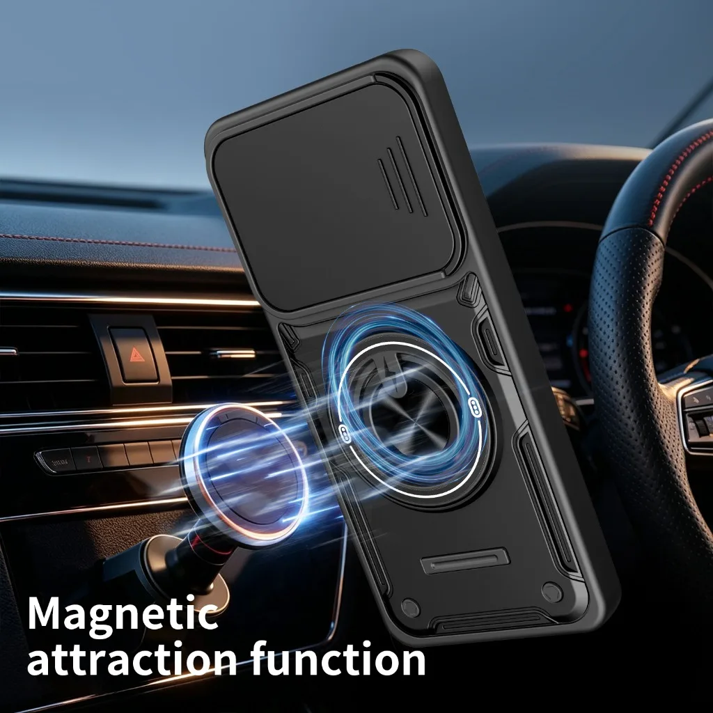 360° Ring Holder Phone Case with Slide Camera Protector