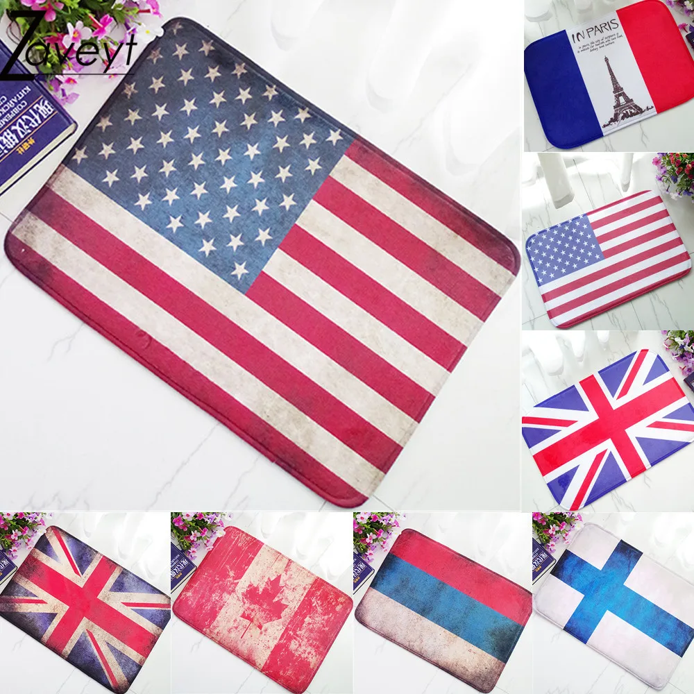 

July 4th Entrance Doormat National Flag USA/UK Memory Foam Bathroom Rugs and Carpets Australia Canada Flag Floor Mats Non-slip