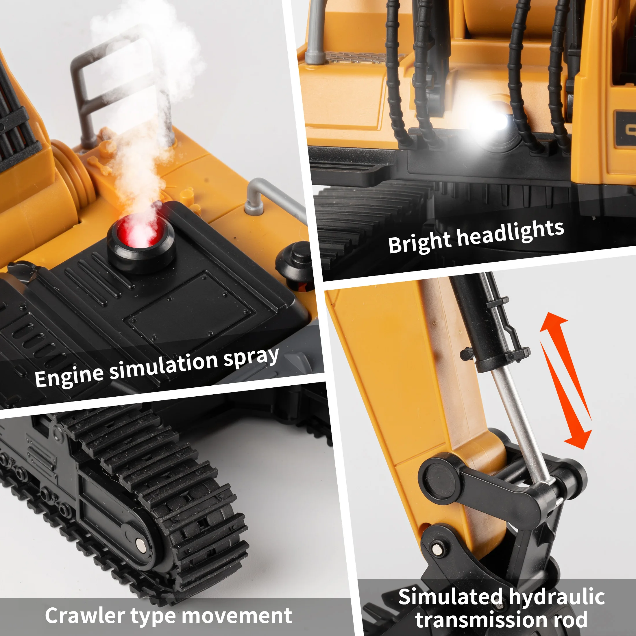New 2.4G Remote Control Excavator Dump Truck RC Model Car Toy Professional Alloy Plastic Simulation Construction Vehicle for Kid 4