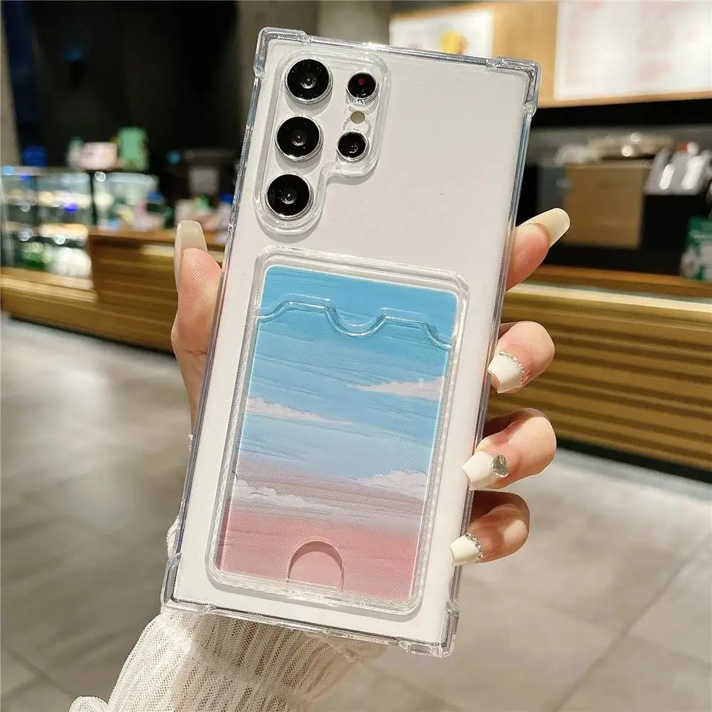 Clear Shockproof Soft TPU Wallet Case 3