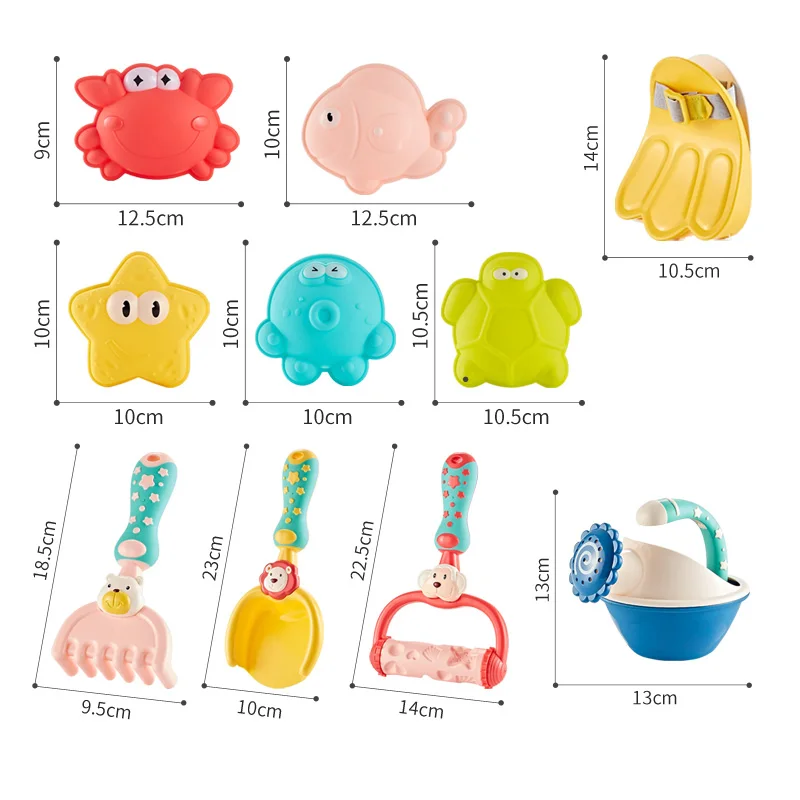 Kids Beach Toys Water Play Sand Bucket Shovel Silicone Sandbox Summer Cube Accessories Bag Outdoor Sea Game For Children Gifts 6