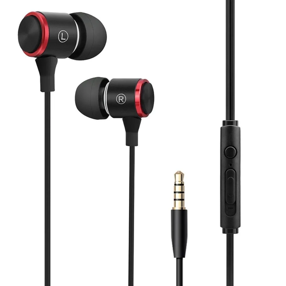 3.5mm 유선 이어폰 와이어 컨트롤 하이파이 스테레오 인이어 이어폰 마이크가 있는 중저음 이어폰 유선 헤드셋 전화/태블릿/노트북