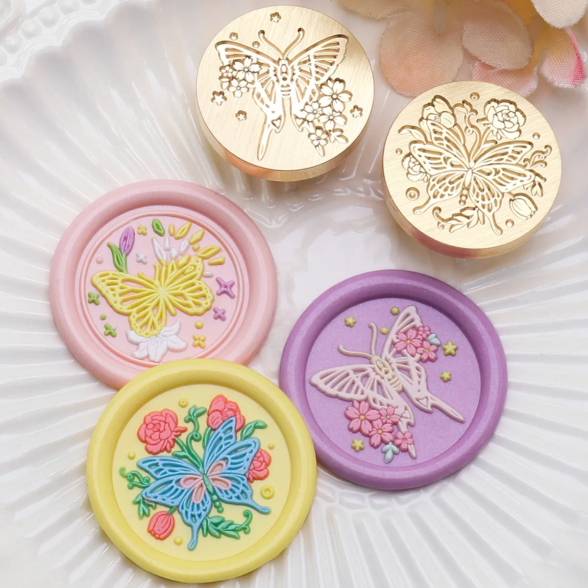 25mm Butterfly Series Wax Sealing Stamp Head Brass For Cards Envelopes Wedding Invitations Gift Packaging Scrapbooking