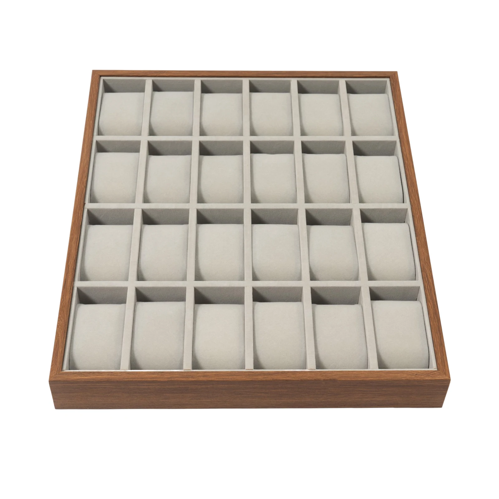 24-Slot Wooden Watch Organizer Box with Soft Flannel Lining – Elegant Rectangle Display... - SKU WDC01113 - UGI Packaging